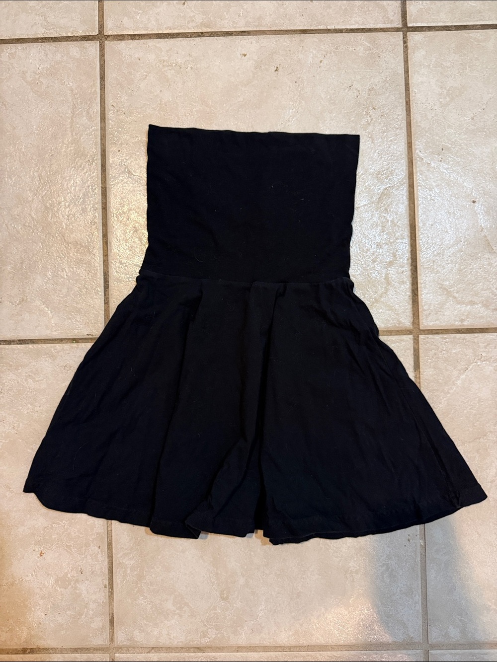 American Apparel Black Strapless Skater Dress